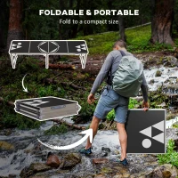 Outsunny Stół kempingowy, składany, lekki, regulowana wysokość, aluminiowy stelaż, 240 x 60 x 54/62/70 cm, Czarny(m-4)