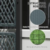 Outsunny Jardinera con Enrejado de Ratán Jardinera Exterior Grande para Plantas Trepadoras Maceta con Forro Gris Oscuro(m-4)
