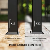 Outsunny Pergola Retrattile 3,5 x 6 m per Terrazza o Giardino, Struttura in Alluminio e Poliestere, Beige(m-7)