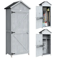 Outsunny Holzhäuschen, 77x52.5x178cm, Schrank mit klappbarer Arbeitsfläche(m-6)