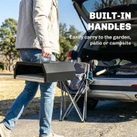 Outsunny 3-in-1 Outdoor Pizzaoven Houtgestookt Pizza Oven 2-laags Oven met Oxford Hoes Pizzasteen Handgrepen Pizzaschep(m-8)