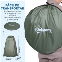 Outsunny Tienda de Ducha Pop-Up Tienda de Privacidad Portátil Tienda Instantánea  con Bolsa de Transporte para Baño Vestuario Cambiador 120x120x190 cm Verde(m-5)