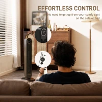 HOMCOM 2000W Ceramic Electric Heater with Fan, Timer, Oscillation - Black(m-8)