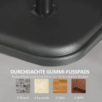 Outsunny Sonnenschirmständer aus Beton 11kg Quadratisch Schirmständer für Sonnenschirm 32-38mm Rohrdurchmesser Schwarz(m-7)