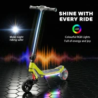 SPORTNOW Electric Scooter for Kids, Foldable E Scooter for Age Age 6+ with LED Display, RGB lights, Up to 16km/h, Green(m-7)
