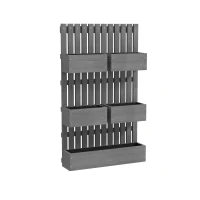 Outsunny Huerto elevado de madera ajustable con enrejado, cama de cultivo para jardín 60x16x100cm Gris(m-1)