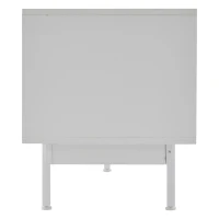 Mobile TV moderno con motivi a righe e ripiani aperti, in truciolato, 200x40x51 cm, Bianco(m-12)