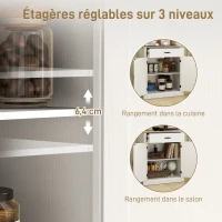 HOMCOM Buffet salon style moderne avec placard à 2 portes, tiroir et étagère réglable, 75,2 x 40 x 91,5 cm, blanc(m-5)