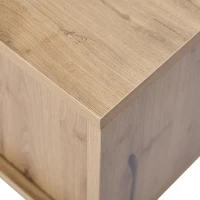 Dulap TV modern, cu iluminare LED și spațiu de depozitare deschis, 190x40x48,5 cm, Negru + Culoare naturală(m-9)