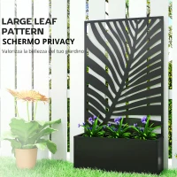Outsunny Cassone rialzato con graticcio, fioriera in metallo con schermo, graticcio da giardino 61 x 23 x 113 cm(m-8)