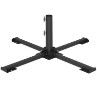 Outsunny Base pieghevole a croce per ombrelloni 38-48 mm, supporto patio, grigio scuro(m-11)