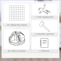 Regal z 6 półkami, system DIY, metalowa siatka, modułowe(m-7)