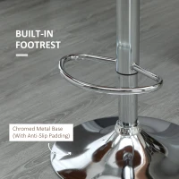 HOMCOM Zestaw 2 Stołków Barowych, Regulowany, Metalowa Rama, Obrotowe Siedzenie, Kremowy(m-6)