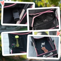 PawHut Passeggino per Cani 2 in 1 Pieghevole e Convertibile in Trasportino con 2 Guinzagli e Cuscino, Rosa(m-8)