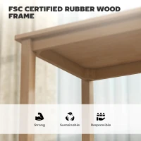 HOMCOM 3-częściowy zestaw stołowy z 2 krzesłami, stół kuchenny dla małych przestrzeni, krzesła tapicerowane, oszczędzają miejsce, MDF, naturalne drewno(m-7)