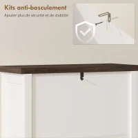 HOMCOM Schuhschrank 18 Paar, schmaler Schuhschrank mit 3 Klappfächern und verstellbaren Einlegeböden, weiß(m-5)