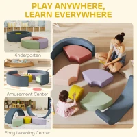 AIYAPLAY 7-częściowy Zestaw Miękkich Klocków dla Maluchów, Pianka, Zmywalny Pokrowiec z Kordu, Różne Kształty, Kolorowy(m-9)