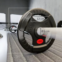 SPORTNOW 2-delige set haltergewichten, 2 x 10 kg gewichten, halterschijven set voor 5 cm halterstang, Ø 50 mm boring, zwart(m-3)