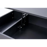 Tavolino da salotto moderno con illuminazione LED e spazio a scomparsa, 100x50x42 cm, Nero(m-8)