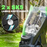 Outsunny Broyeur de Végétaux Électrique 2500 W, Broyeur de Branches avec Sac de Collecte 45L, 4300 tr/min, 44x34x96cm, Vert(m-6)