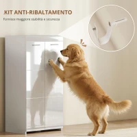 HOMCOM Scarpiera lucida, mobile porta-scarpe con ripiani regolabili per ingresso, corridoio, spazio per 10 paia, Bianco(m-9)