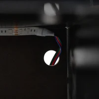 Vetrina per collezione con illuminazione LED e ripiano in vetro, 45x35x160 cm, Nero(m-10)