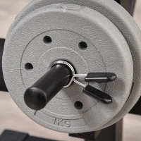 HOMCOM Ławka do ćwiczeń bez ciężarów, regulowana ławka fitness do różnych ćwiczeń, stacja treningowa, stal, plastik, Czarny+Czerwony(m-4)