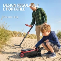 Outsunny Metal Detector Adulti, 4 Modalità, Bobina IP68 Impermeabile, Display LCD(m-8)