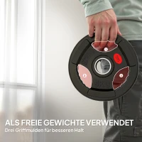 SPORTNOW Set van 2 halterschijven, 2 x 5 kg gewichten, halterschijven set voor 5 cm halterstang, Ø 50 mm boring, zwart(m-4)