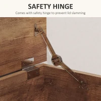 HOMCOM Cufăr de Depozitare pentru Interior 113L cu Capac Rabatabil, Cufăr Organizator pentru Living și Hol, Bancă cu Spațiu de Depozitare, Efect Lemn Maro(m-5)