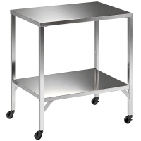 Outsunny Carrello barbecue in acciaio inox con piano lavoro e ruote, 85x60x92 cm