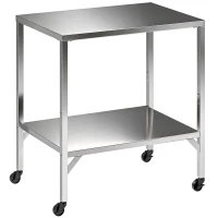 Outsunny Carrello barbecue in acciaio inox con piano lavoro e ruote, 85x60x92 cm(m-1)