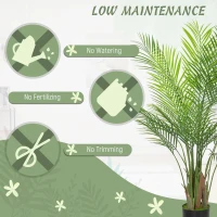HOMCOM Decorative Artificial Plant, 120cm UV Resistant Faux Areca Palm Tree with Plastic Pot and Flocking, Fake Plant for Indoor Outdoor Decor, Green(m-6)