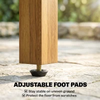 Outsunny Coffee Table Fully Assembled Patio Side Table Slatted Top Solid Acacia Wood for Indoor Outdoor Natural Wood(m-7)