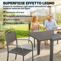 Outsunny Set Pranzo Estensibile Esterni 9 Pezzi, Tavolo Alluminio, 8 Sedie, Grigio(m-6)