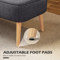 HOMCOM Modern Double Seat Sofa Loveseat Couch 2 Seater Compact Sofa Padded Linen Wood Leg Dark Grey(m-7)