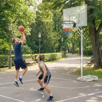 SPORTNOW Panier de Basket, Anneau Suspendu de Basket Intérieur et Extérieur, pour Mur avec Filet Résistant aux Intempéries(m-9)