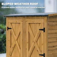 Outsunny Capanno Legno Marrone, Ripostiglio Attrezzi con 2 Ripiani(m-5)