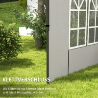 Outsunny 2er Set Seitenwände für Pavillon 3x3 3x6 Wasserdicht Seitenteile mit Fenster Weiß(m-5)