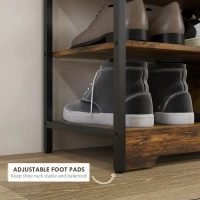 HOMCOM Regał na buty, 4 poziomy, uchwyt, na max. 11 par butów(m-6)