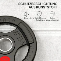 SPORTNOW Set van 2 halterschijven, 2 x 5 kg gewichten, halterschijven set voor 5 cm halterstang, Ø 50 mm boring, zwart(m-6)