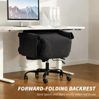 HOMCOM Sedia da Ufficio Reclinabile con Poggiapiedi, Schienale Alto, Altezza Regolabile e Ruote, Nero(m-9)