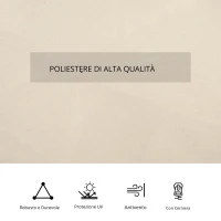 Outsunny Set di 4 Pareti Laterali per Gazebo da Giardino Tondeggiante, 300 x 400 cm, Resistente Alle Intemperie, Beige(m-4)