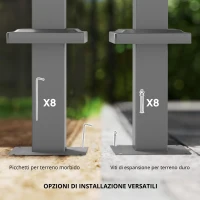 Outsunny Pergola da giardino 3 x 3 m con tetto retrattile, padiglione, baldacchino per ombra, UPF30+, Beige(m-8)