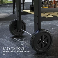 Outsunny Grill węglowy, wózek grillowy, 2 powierzchnie grillowe, 2 koła, uchwyty, półki, 113 x 53,5 x 82,5 cm, czarny(m-7)