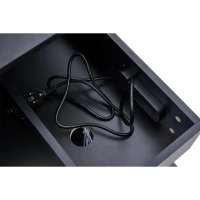 Tavolino da salotto moderno con illuminazione LED e spazio a scomparsa, 100x50x42 cm, Nero(m-10)