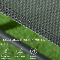 Outsunny Set de grădină 3 piese cu 2 scaune 53.5x64x93 cm și măsuță de cafea Ø45x50 cm, din metal, gri închis(m-6)