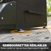 Outsunny Barbecue à Gaz de Table 3 Brûleurs Combiné Gril et Plancha avec Couvercle et Thermomètre 8,1 kW Portable Noir(m-9)