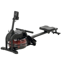 SPORTNOW Rameur à eau, rameur musculation d'appartement réservoir ajustable 6-11L écran LCD support de tablette 170x46x77cm noir