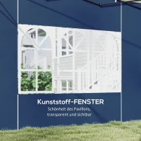 Outsunny 2er Set Seitenwände für Pavillon 3x3 3x6 Wasserdicht Seitenteile mit Fenster Blau(m-6)
